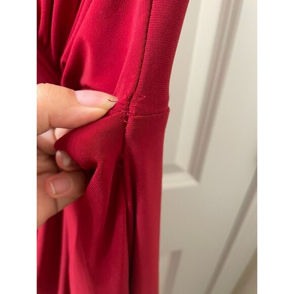 Women Lauren Ralph Lauren bateau-neck side twisted-Knot Dress red 4 office - Picture 7 of 12